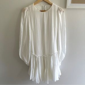 Hello Molly: Layered Ruffle Mini Dress, White, Size 2